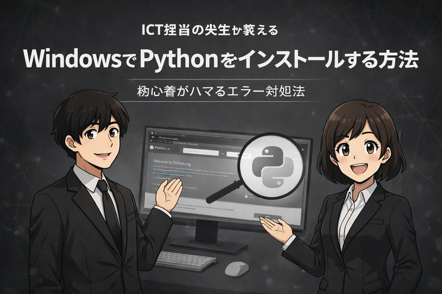【ICT担当の先生が教える】WindowsでPythonをインストールする方法｜初心者がハマるエラー対処法