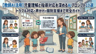 【教師AI活用】児童理解と指導対応を深めるAIプロンプト10選 トラブル対応・声かけ・個別支援まで完全ガイド