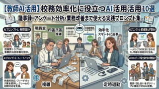 【教師AI活用】校務効率化に役立つAI活用10選｜議事録・アンケート分析・業務改善まで使える実践プロンプト集