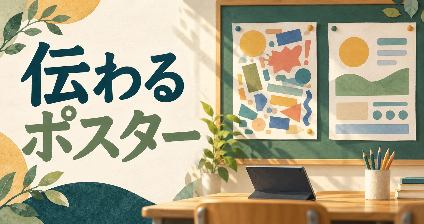 読み手に伝わるポスターを考える授業のイラスト