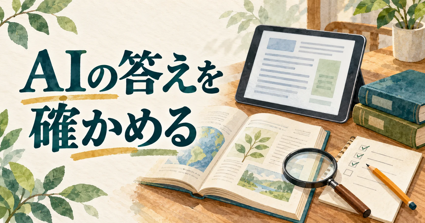 複数の情報源で確かめる授業のイラスト