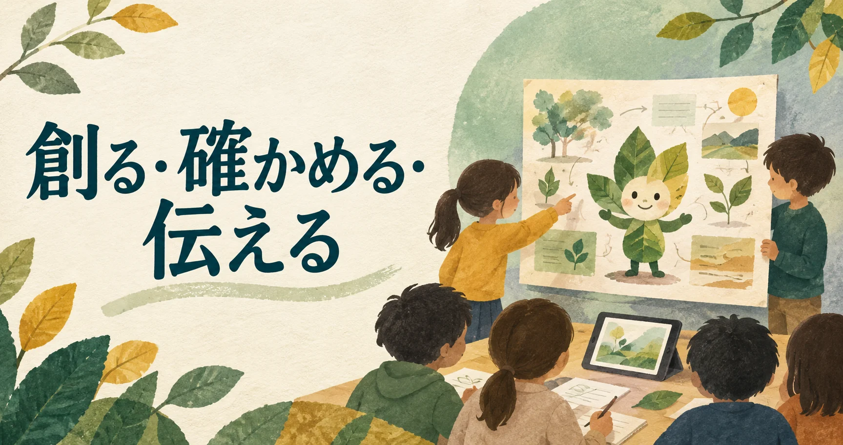 小学校の生成AI授業｜キャラクター制作と異学年発表を「創る・確かめる・伝える」でつなぐ