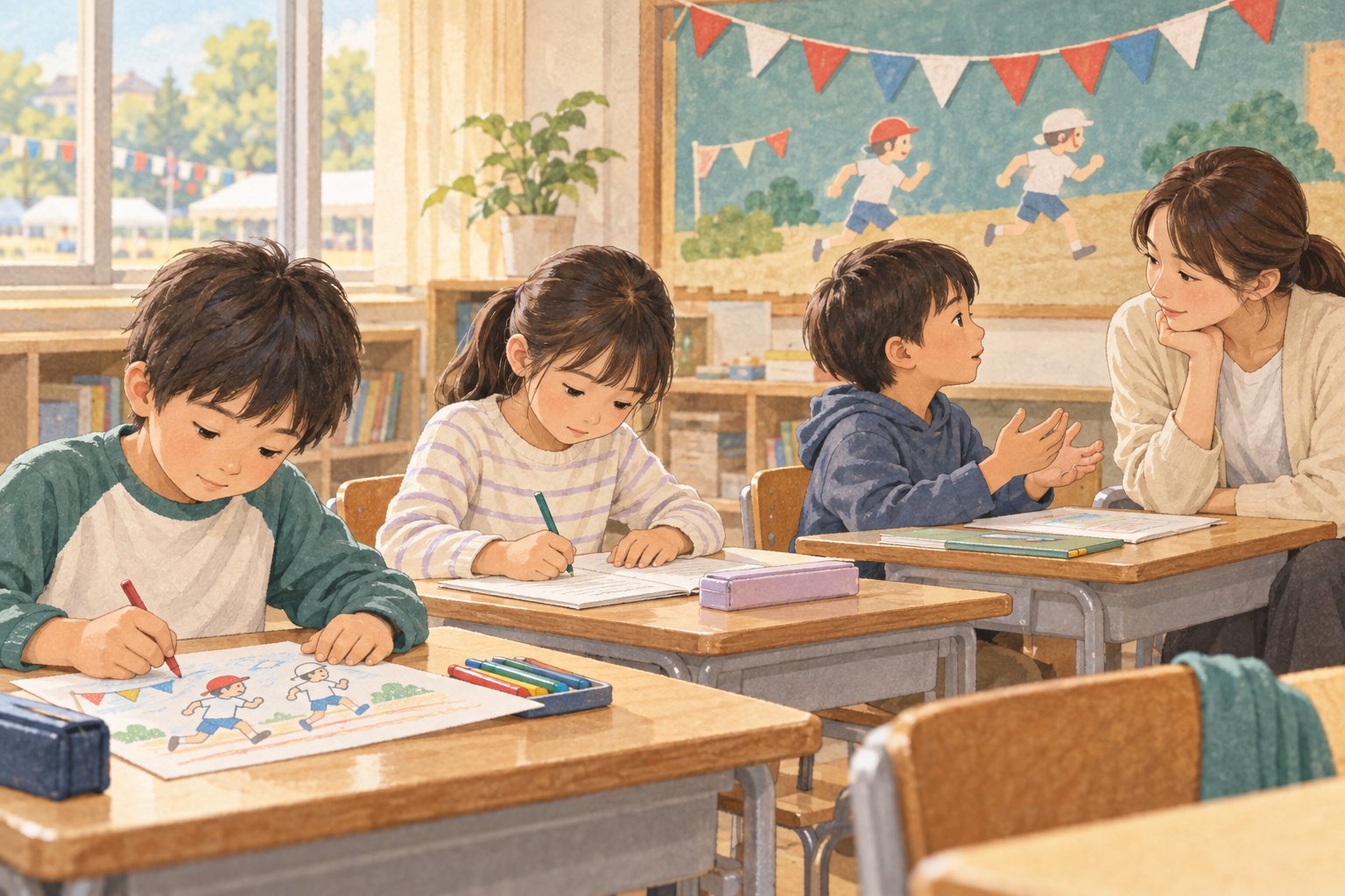 小学校の運動会の振り返り｜学年別の質問例・シートとAIプロンプト